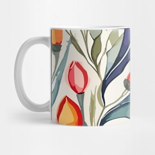 Red Orange Turkish Tulips Ottoman Pattern Mug